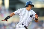 Jacob Ellsbury clad in Yankee pinstripes
